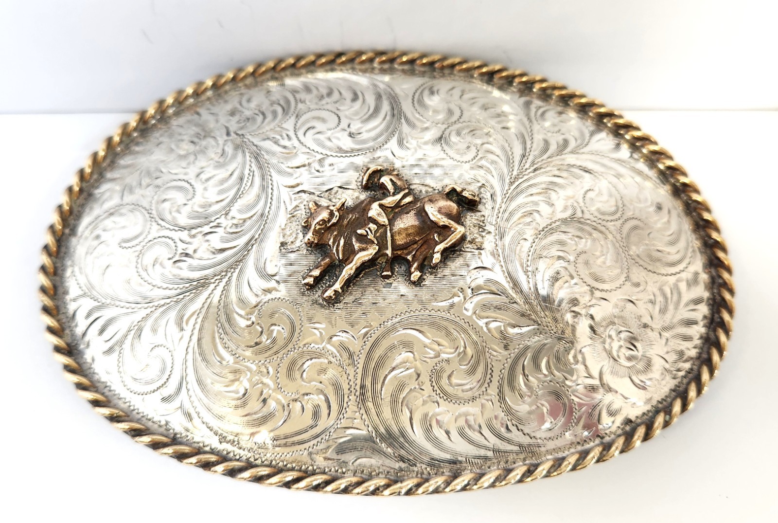 Sterling DIABLO RODEO BULL RIDER Belt Buckle 5.25