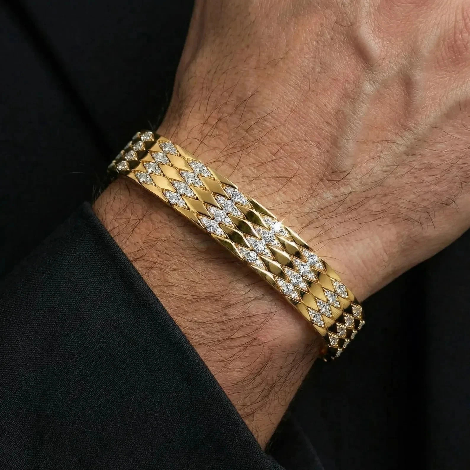 Antique Prong Set Diamond Bracelet In 14k Yellow Gold Plated 7.5\