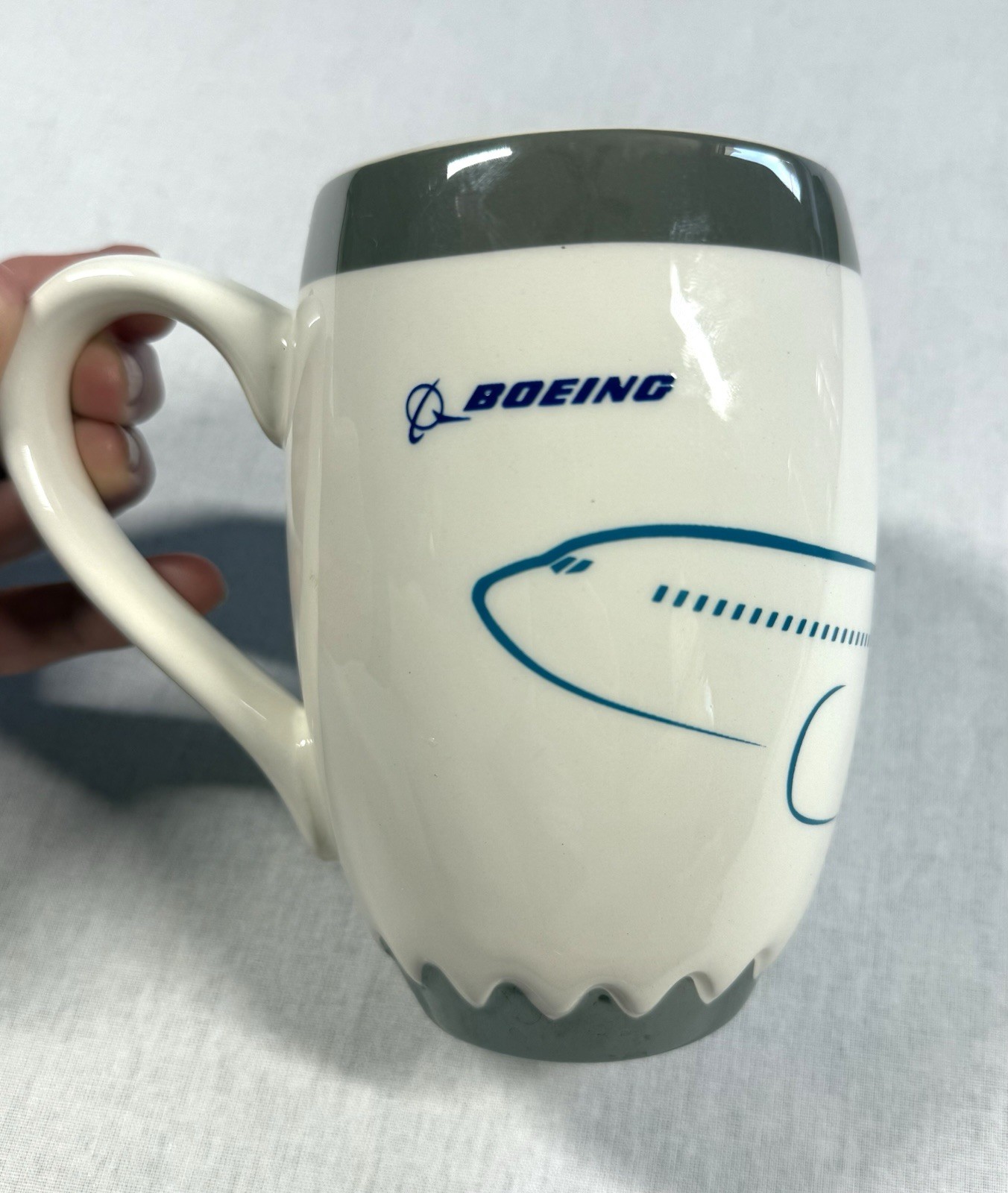 Boeing 737 Max Airplane Promotional Coffee Cup Ceramic Mug Aviation Plane White