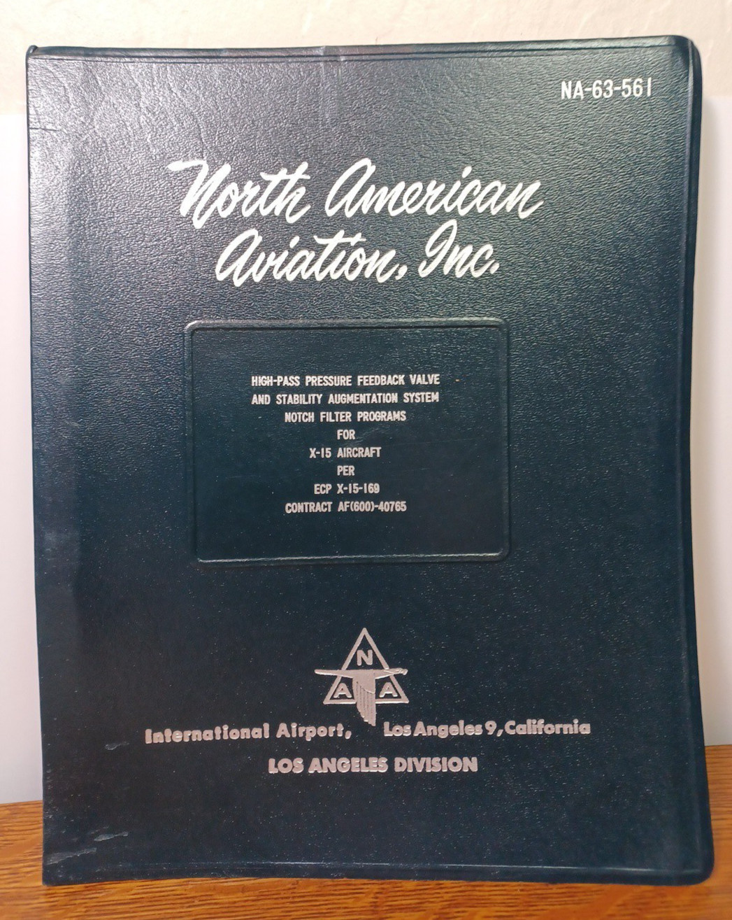 1963 Manual X-15 Pressure Feedback -Stability North American Aviation JRR54 1963 Manual X-15 Pressure Feedback -Stability North American Aviation JRR54
