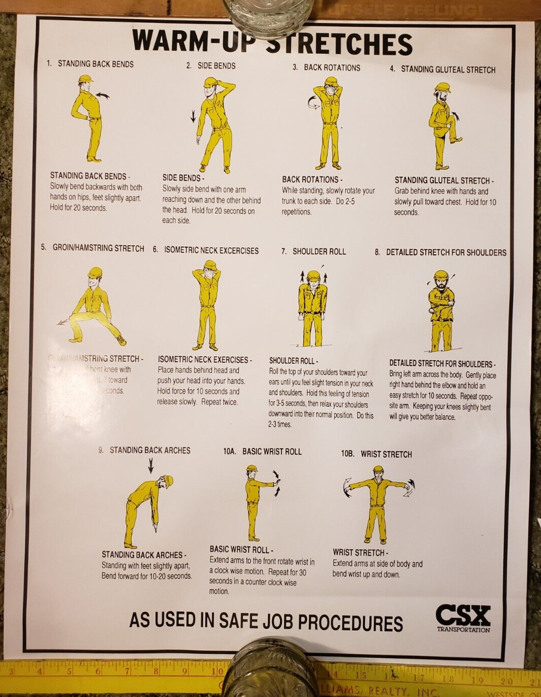 Vintage CSX Transportation Morning Exercise Warm-Up Stretches 24\