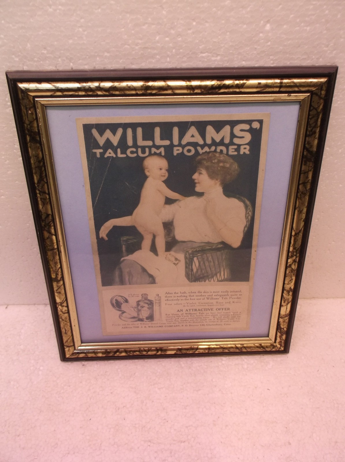 William's Talcum Powder Framed Advertisement Print William's Talcum Powder Framed Advertisement Print