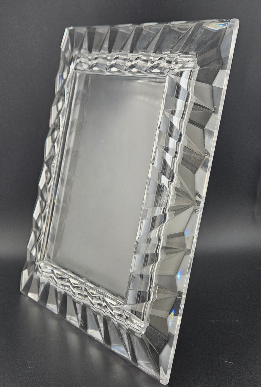 Marquis by Waterford Markham Crystal 5x7 Picture Frame Etched Estate Find