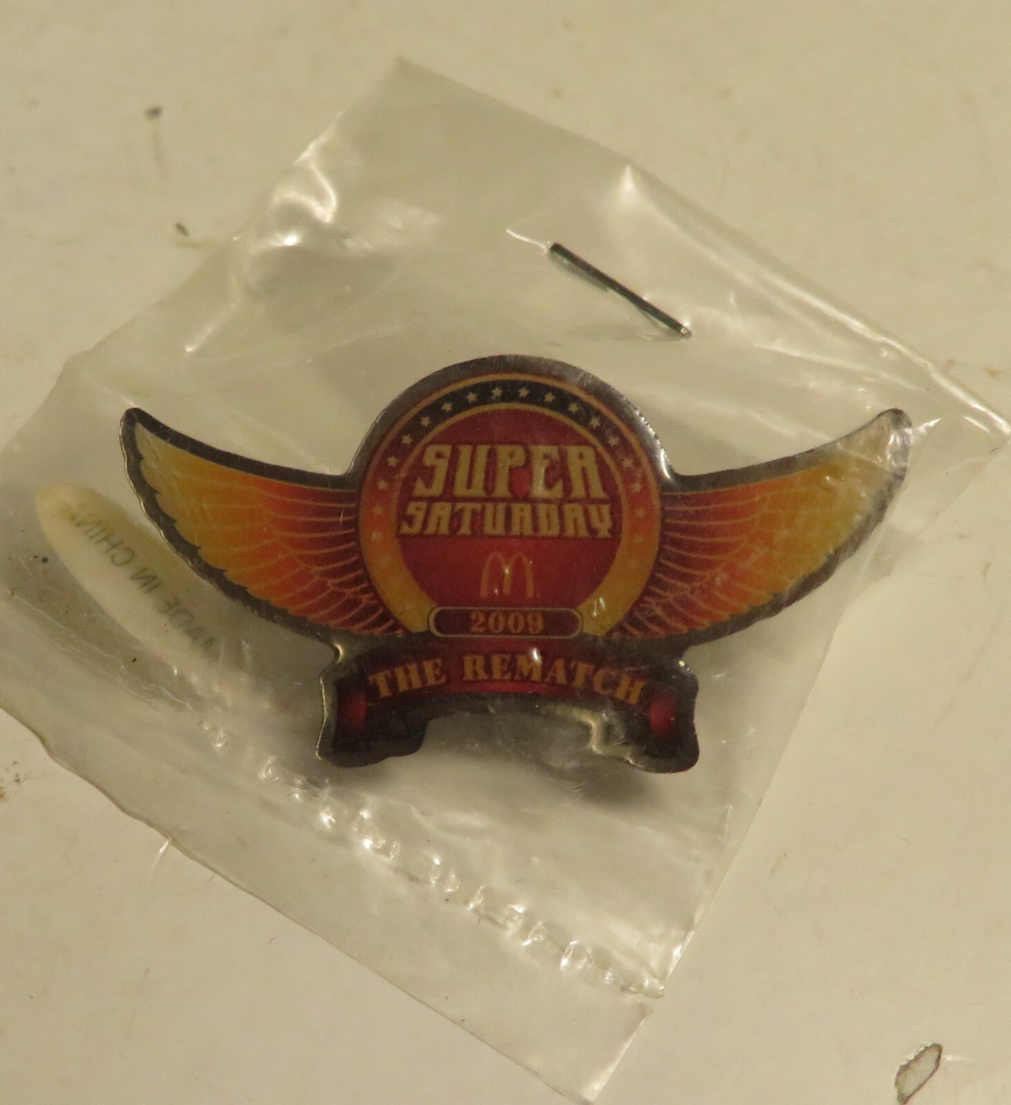 McDonald\'s 2009 Super Saturday The Re Match Lapel Pin New Old Stock Pin Packaged