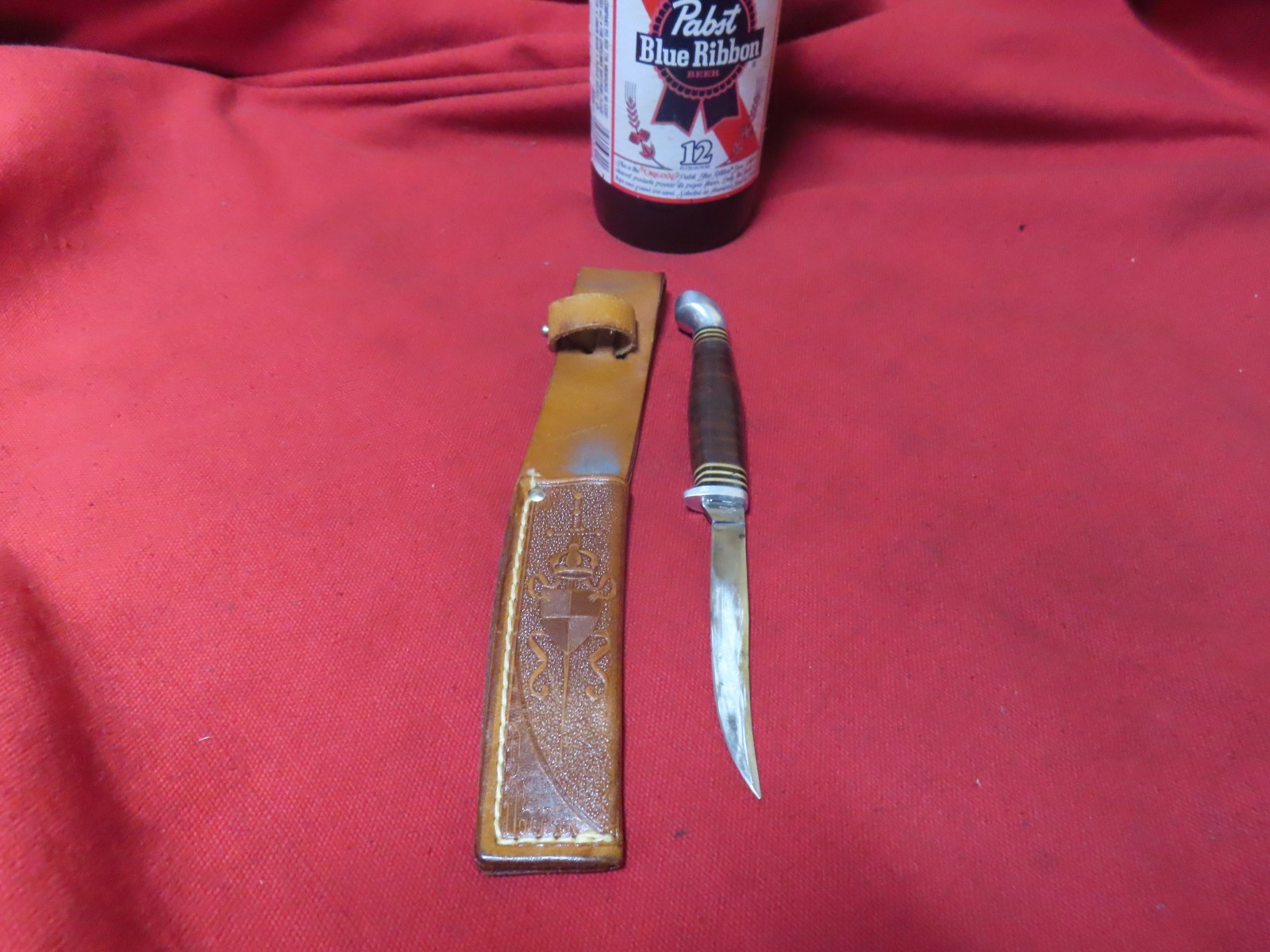 Vtg Robeson small Hunting Knife/Sheath,leather,3-1/8 Vtg Robeson small Hunting Knife/Sheath,leather,3-1/8
