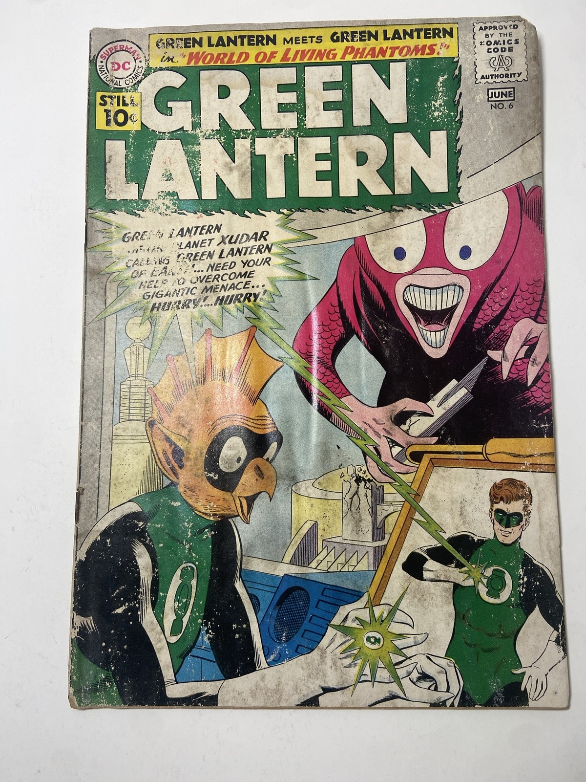 Vintage 1961 DC Green Lantern #6 Comic Book 10¢ Silver Age Tomar-Re Phantoms