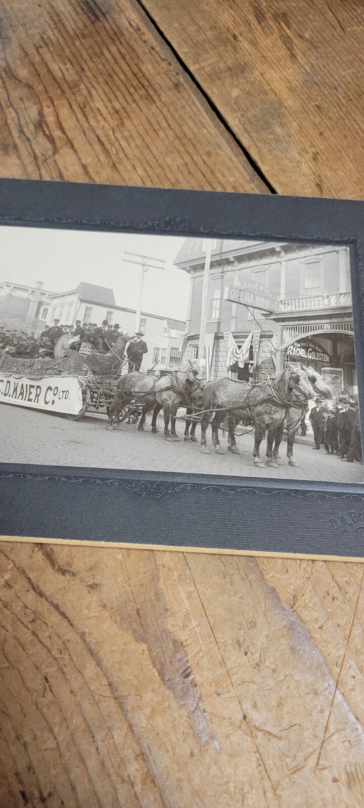 Rare Old 1890\'s Kaier\'s Opera House Mahanoy City PA advertising Cabinet Photo