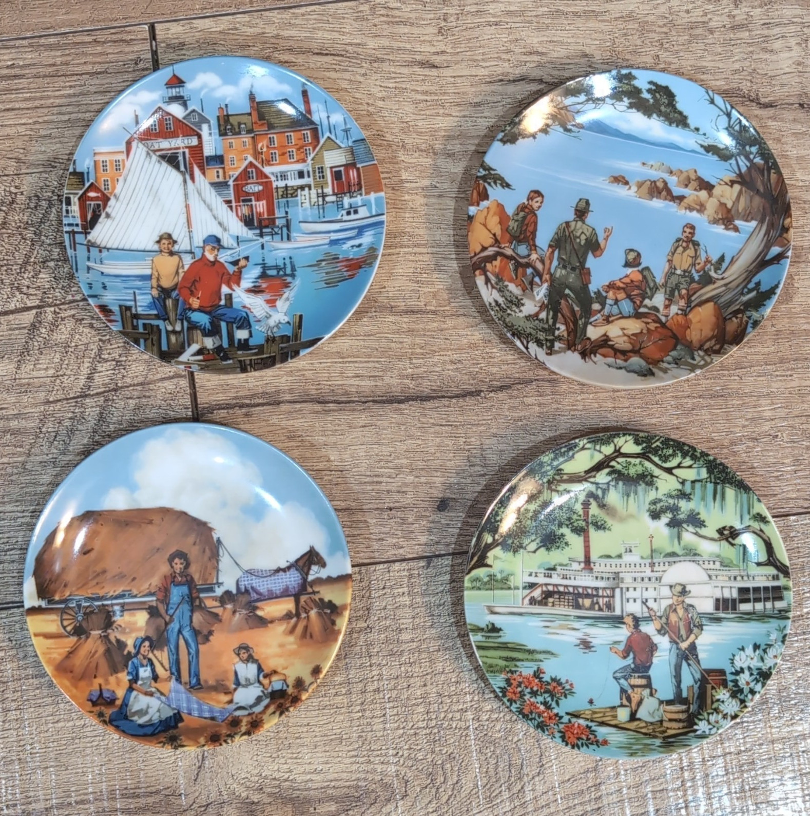 Avon American Portraits Plate Collection The Midwest Set of 4 Ceramic Plates