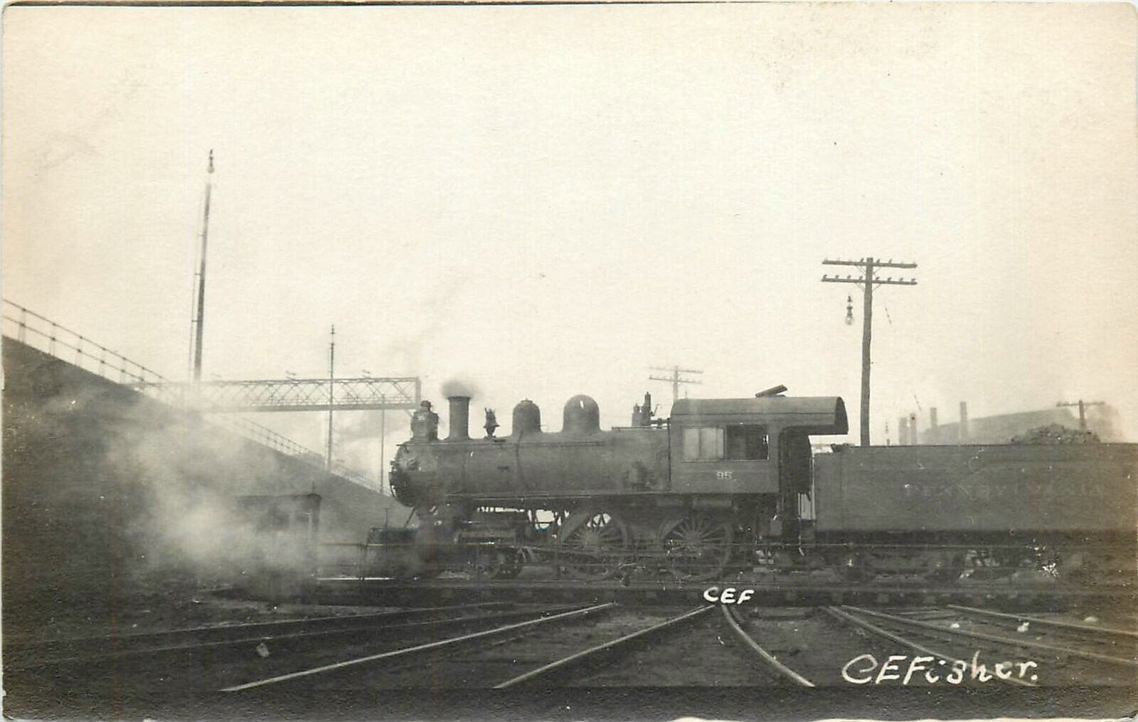 Postcard 1903 Philadelphia Juniata Railroad Locomotive turntable Fisher 24-6653