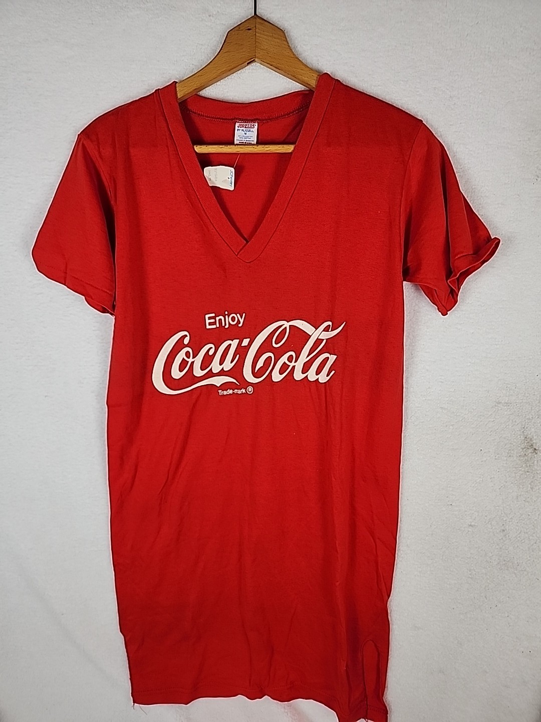 Vtg Coca Cola Jerzees Russell Women\'s night gown Sz M night shirt pajama USA HTF