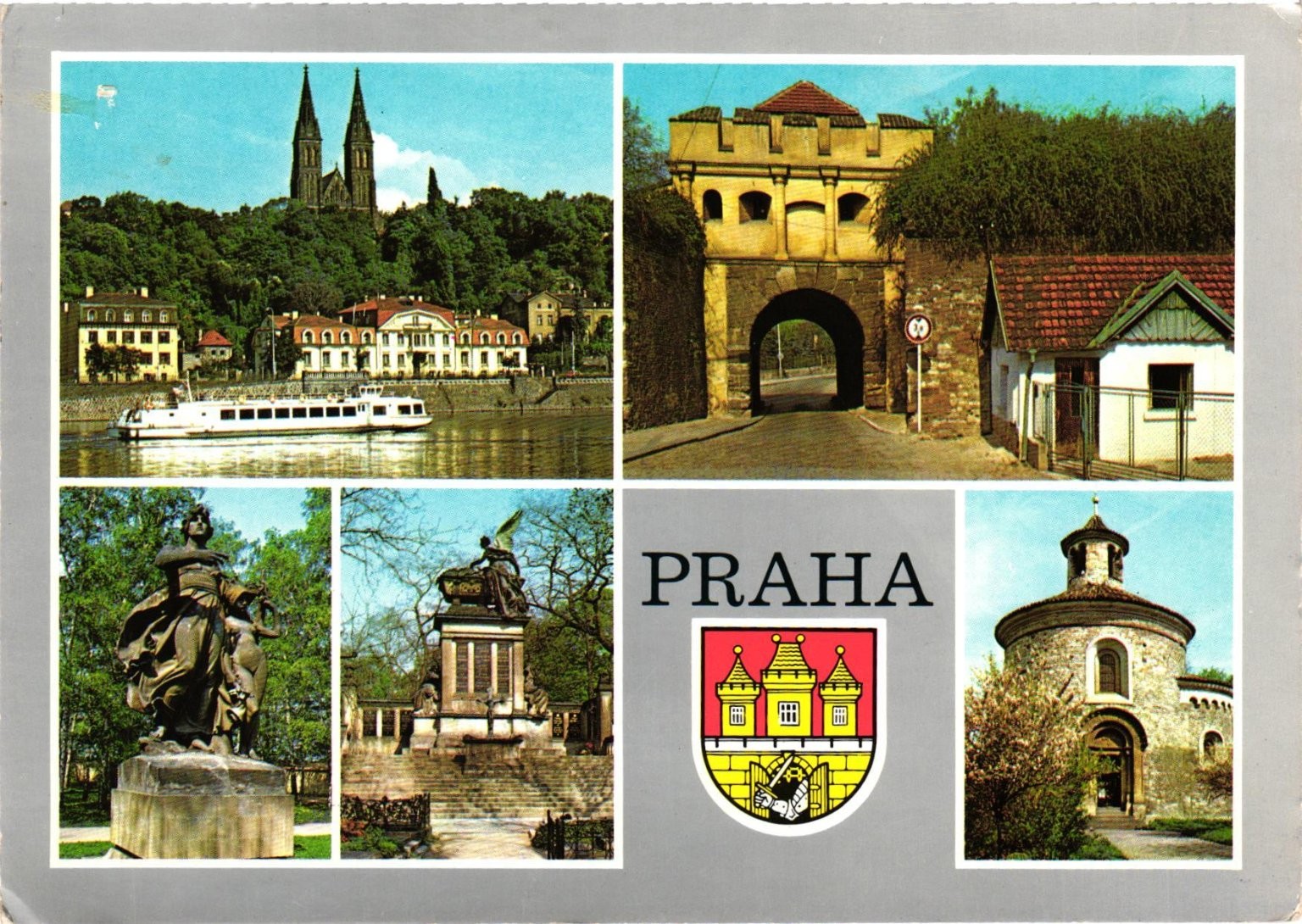 Vintage PRAHA Prague Vyšehrad Multi-View Postcard CZ Czechoslovakia Photo Vintage PRAHA Prague Vyšehrad Multi-View Postcard CZ Czechoslovakia Photo