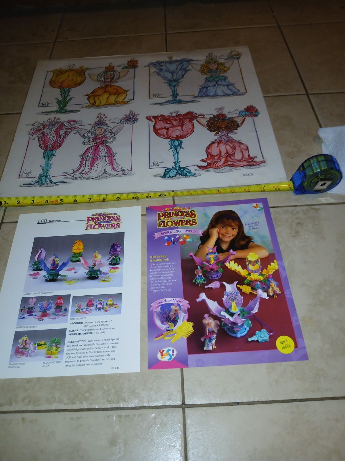 1993 LCD Princess Of The Flowers Large Original Concept Art And Press Pages 