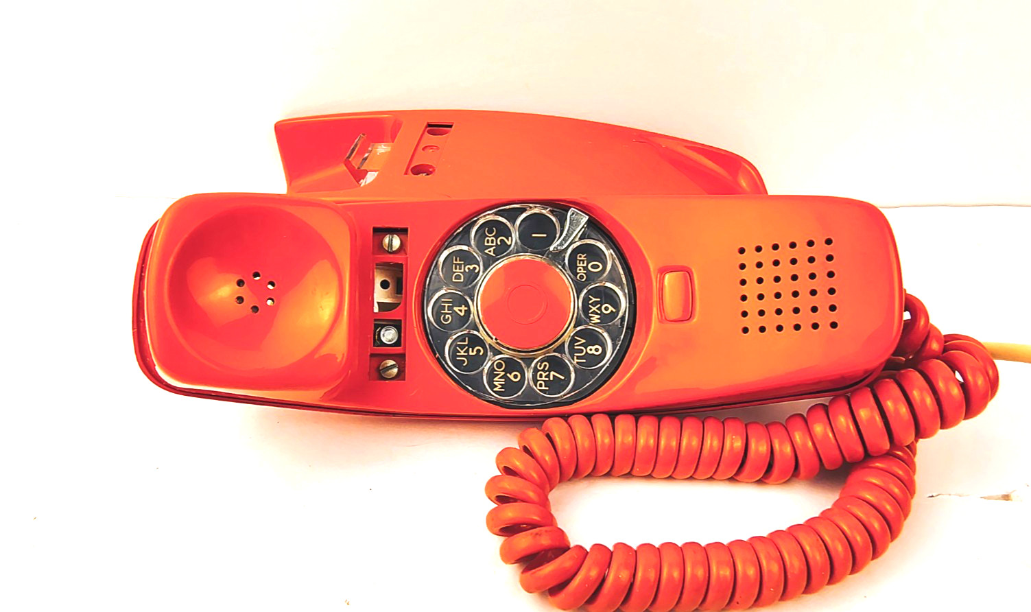 Vintage 60s70s Orange Stromberg Carlson  Slenderet ROTARY Phone NewOldStock