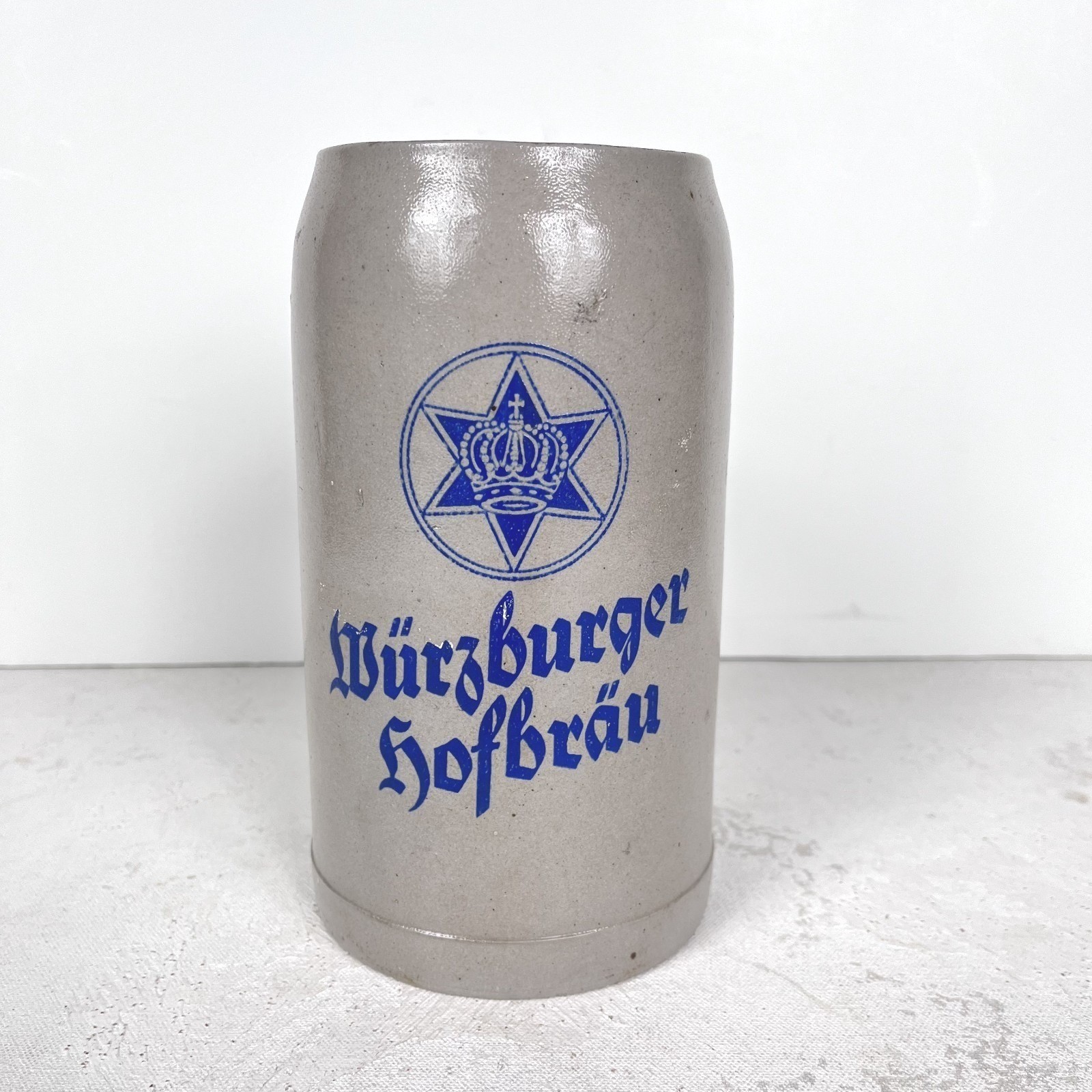 VTG Würzburger Hofbräu 1 Liter Beer Stein Heavy Duty Stoneware Handle Germany