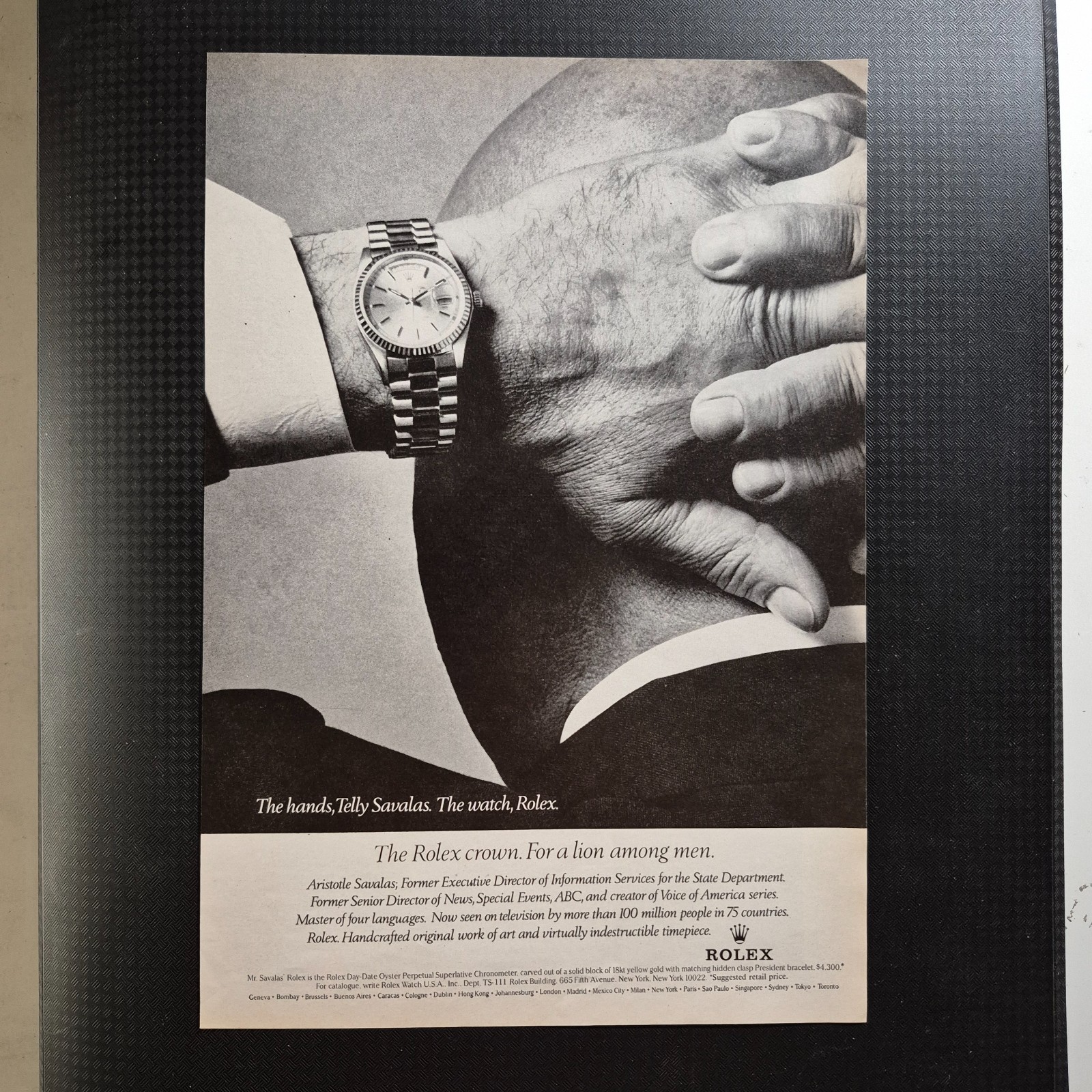 1978 Rolex Day Date (President) - Original AD Advertising Advertising Vintage