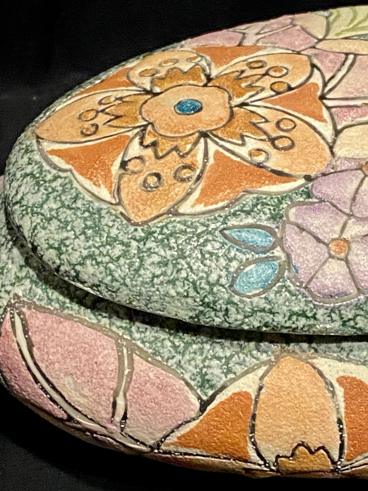 RARE✨Vintage KILN ART Pottery✨ Lidded Trinket Box EXQUISITE Details