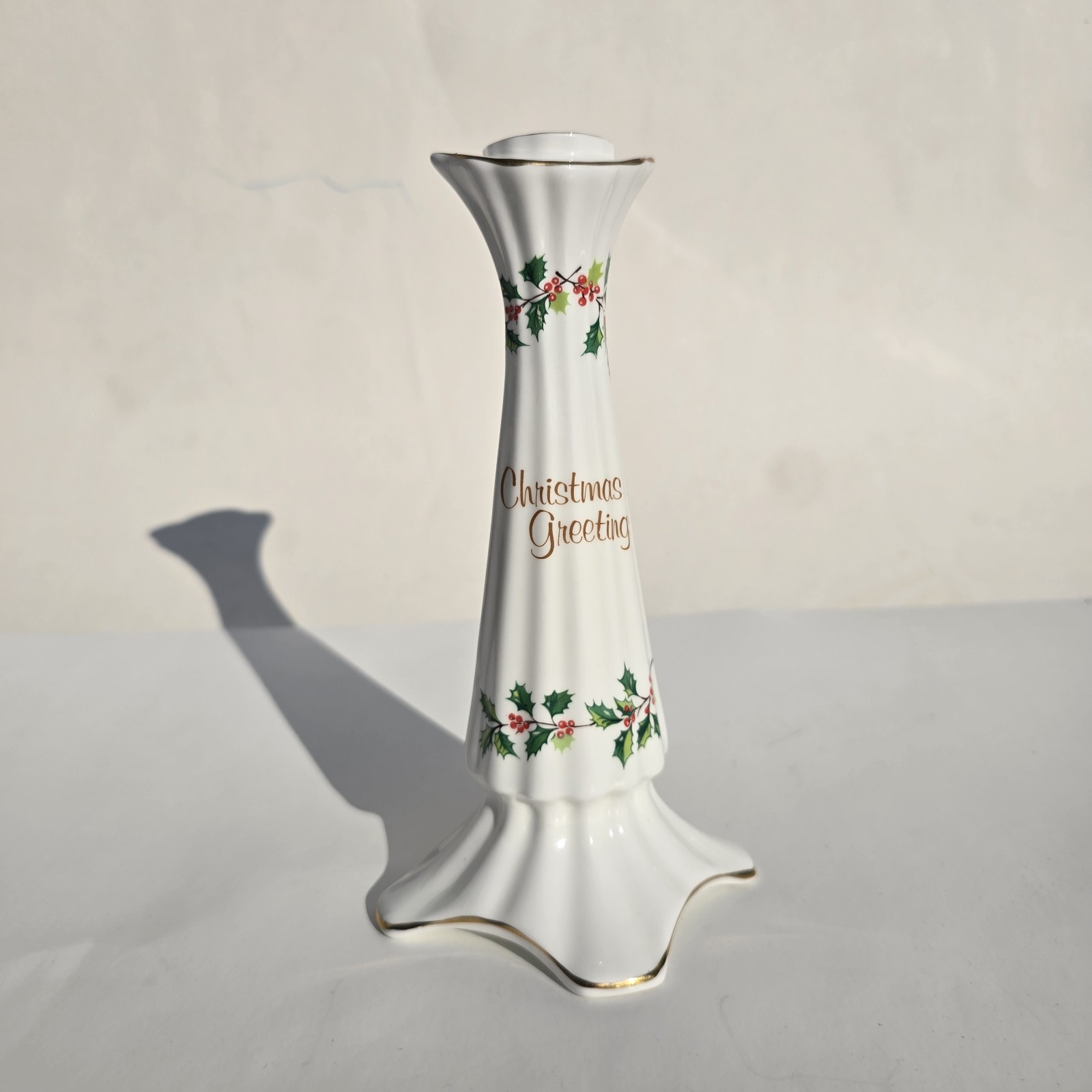 Vintage Royal Tara Fine Bone China Christmas Candlestick Holder - Ireland Galway