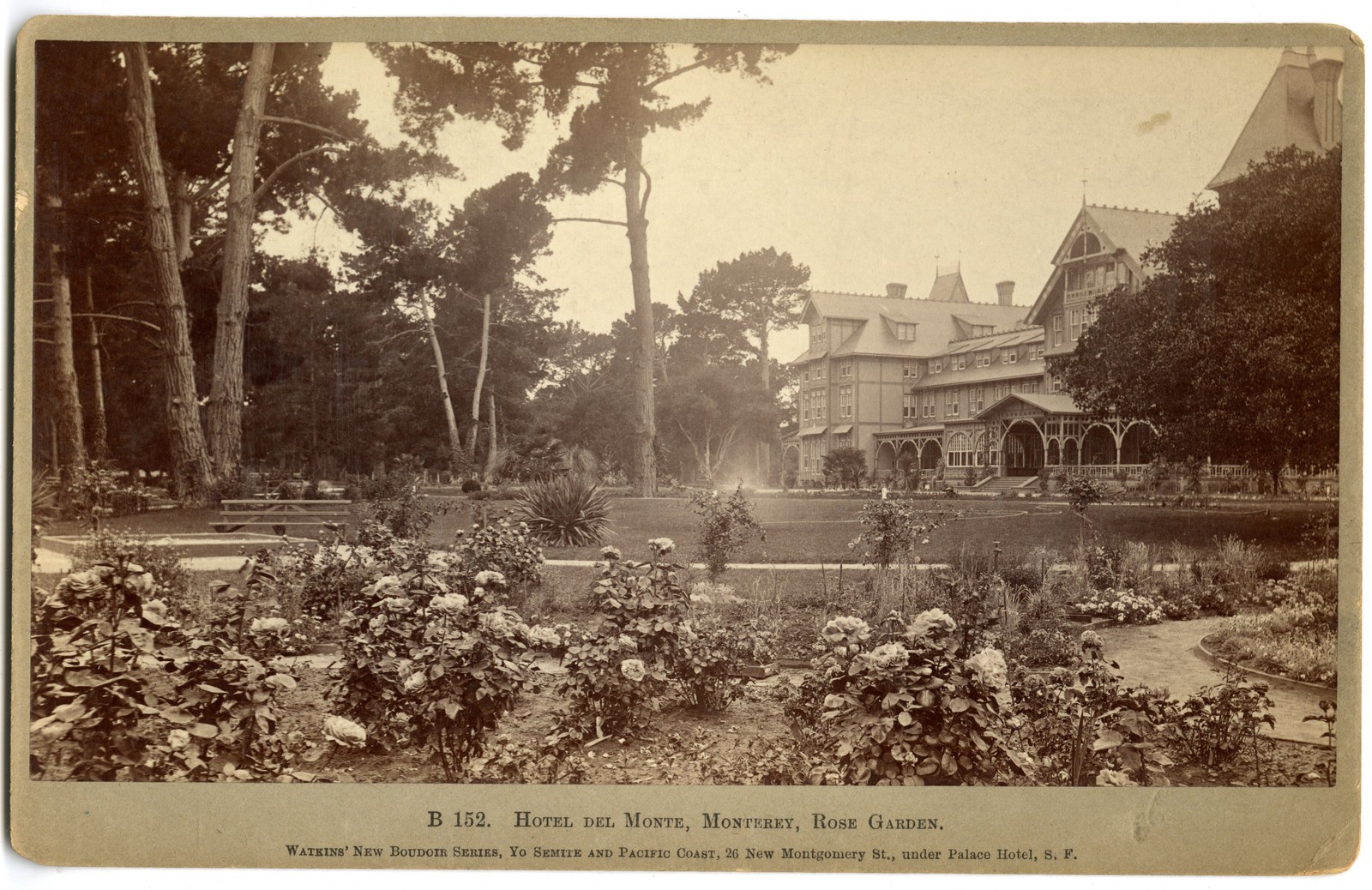 Three 1880s C. WATKINS Boudoir Card Photos of the Hotel Del Monte Monterey CA