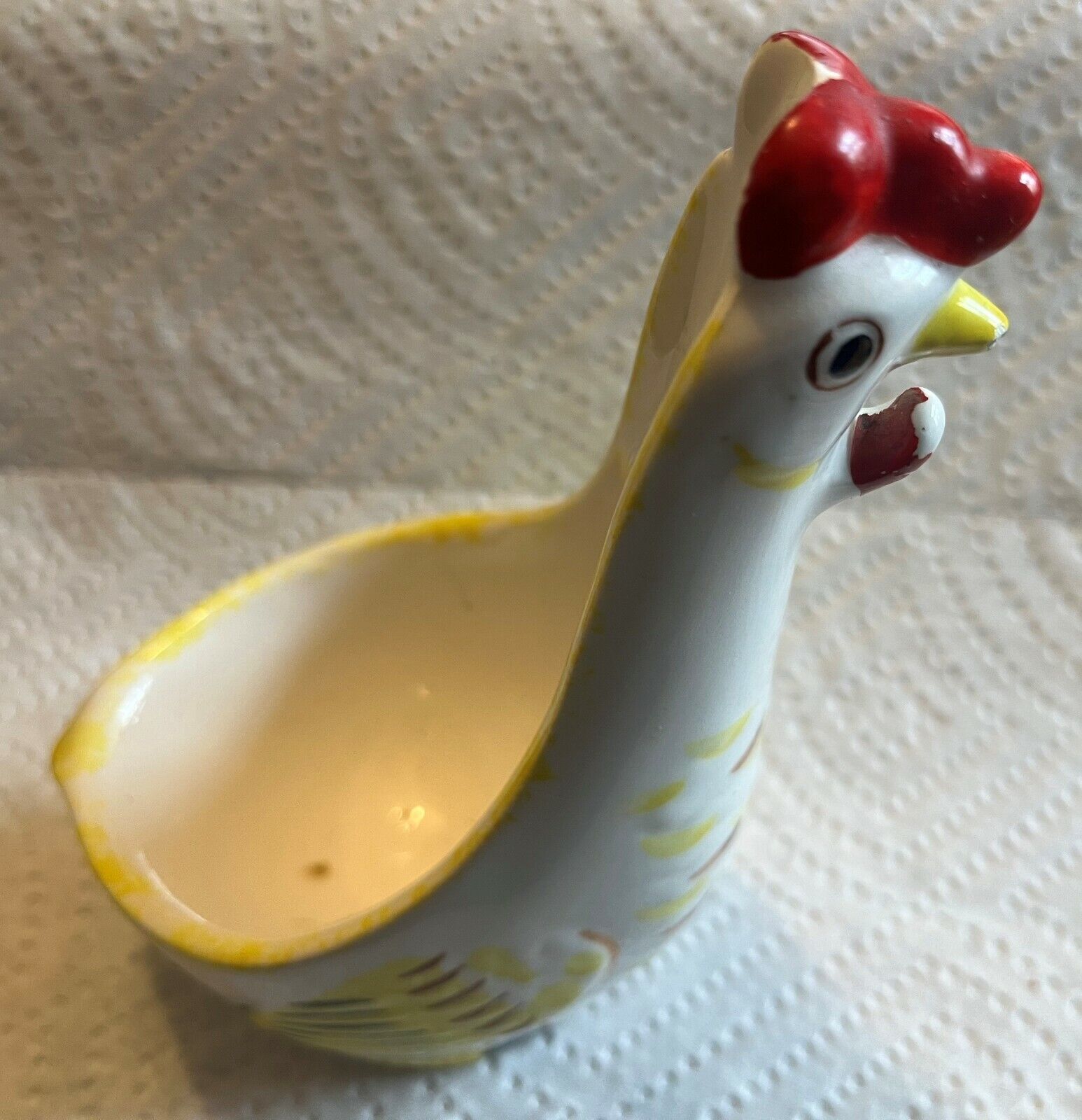 Rare Standing Ceramic Chicken Spoon Holder with Hanger