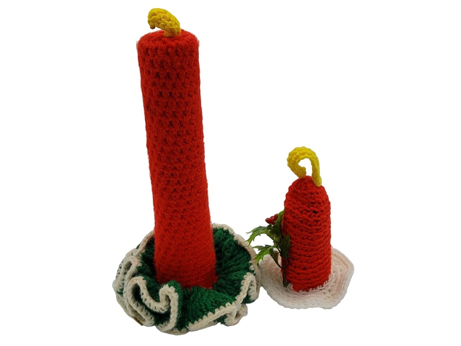 VTG Handmade Crocheted Candles 12\