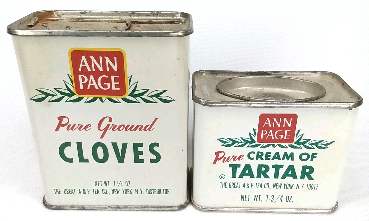 VTG 1950s Advertising Spice Tin Christmas Display Ann Page Clove Cream Of Tartar