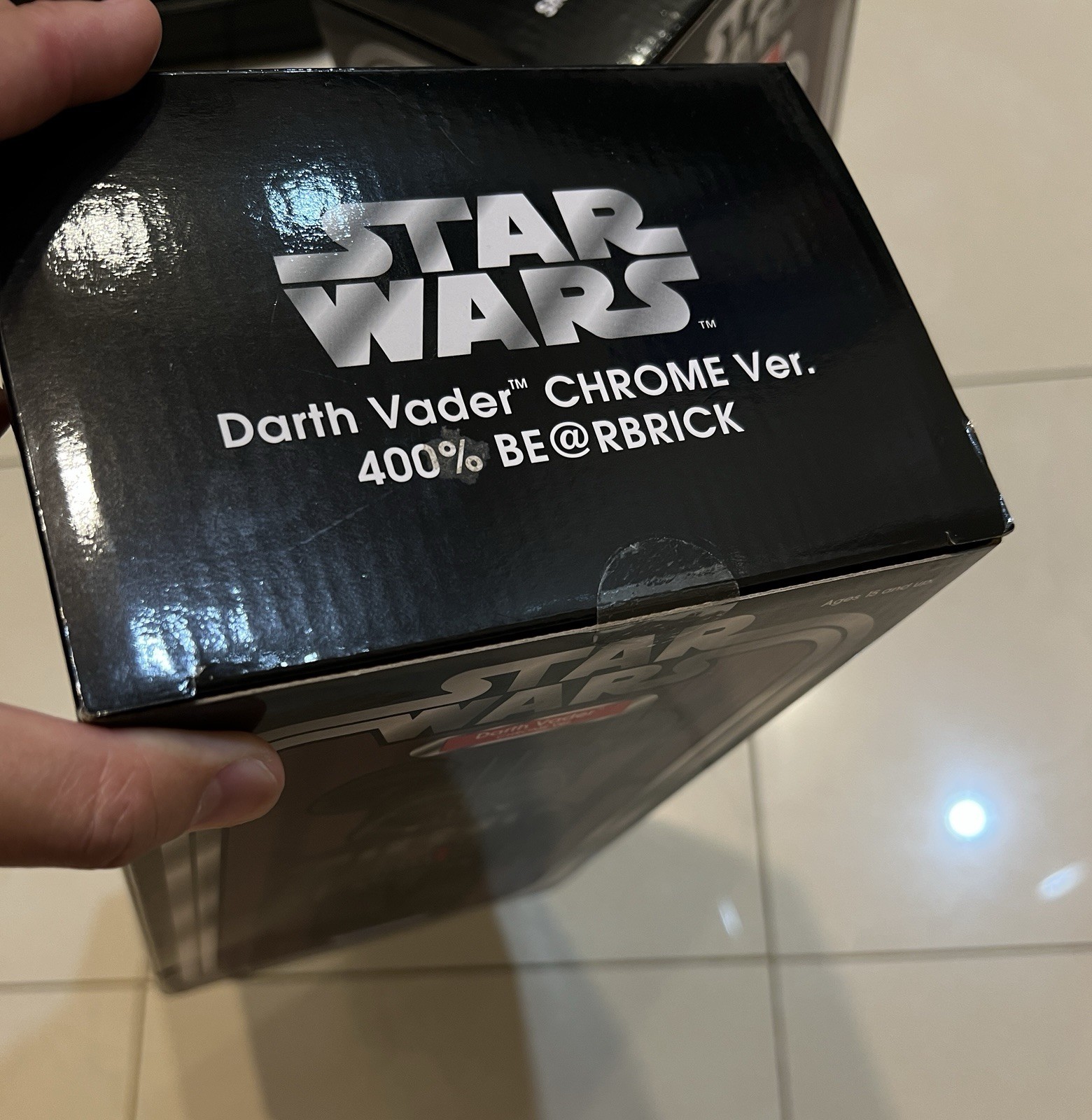 Star Wars Medicom 400% Be@r brick Darth Vader Rogue One Chrome Ver.