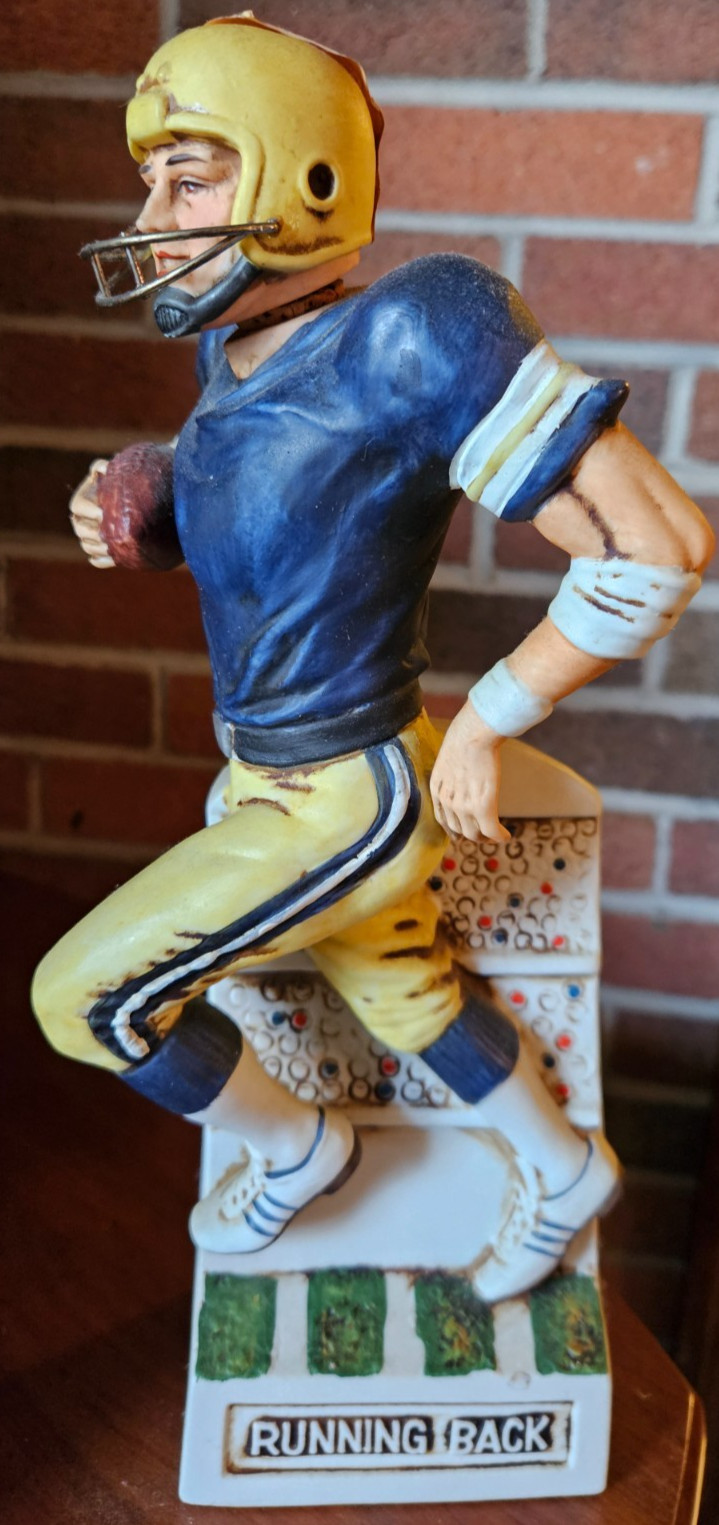 VINTAGE OLD BARDSTOWN WILLETT CERAMIC RUNNING BACK FOOTBALL DECANTER BOTTLE #1