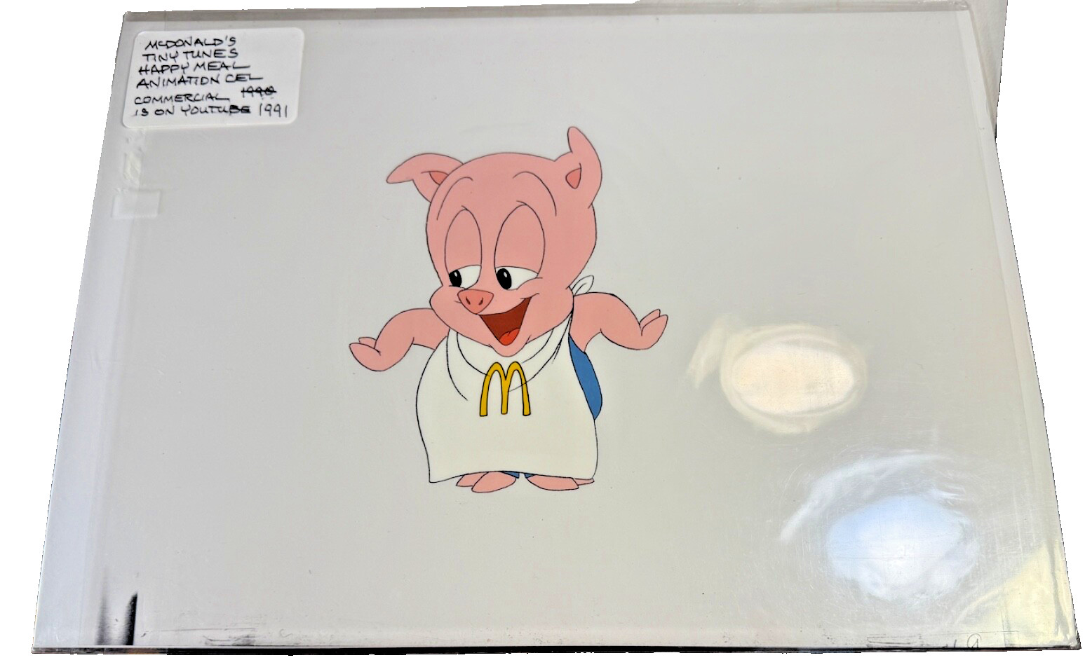1991 MCDONALD'S TINY TUNES HAMTON  PIG ANIMATION CEL TELEVISION COMMERCIAL