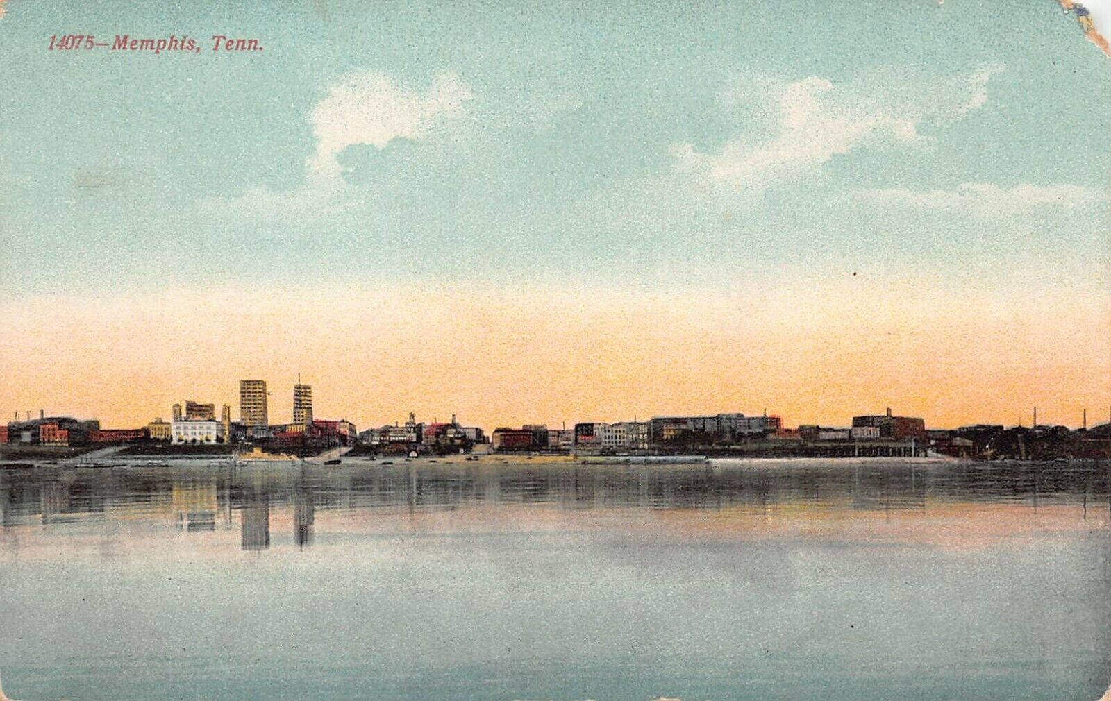 Memphis TN Tennessee 1910s Downtown Skyline Harbor Scenic View Vtg Postcard Q4