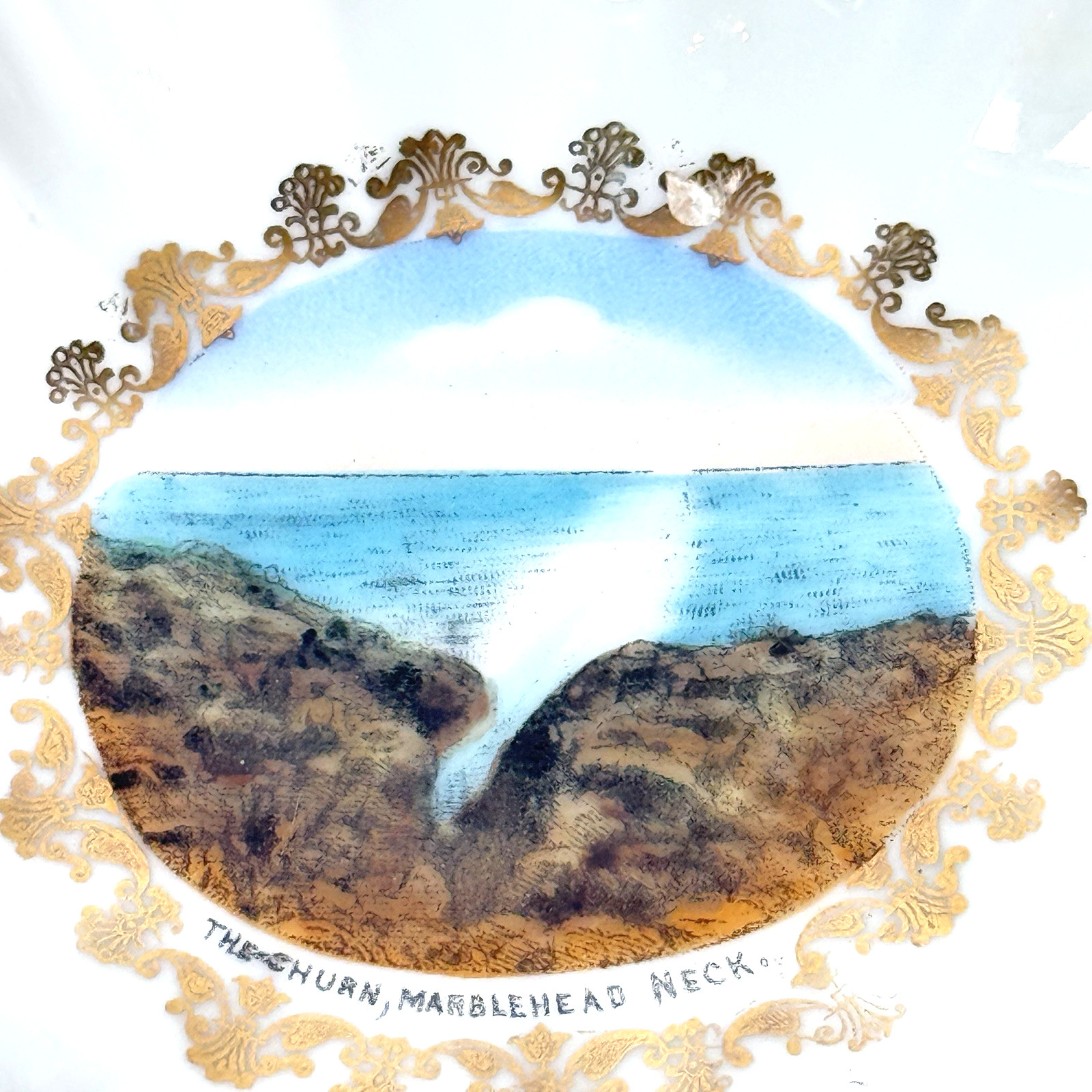 THE CHURN, MARBLEHEAD NECK MA Massachusetts Souvenir China Candy Dish Bowl THE CHURN, MARBLEHEAD NECK MA Massachusetts Souvenir China Candy Dish Bowl