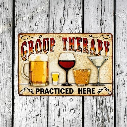 Group Therapy Vintage Living Room Tin Metal Signs Home Décor 8x12