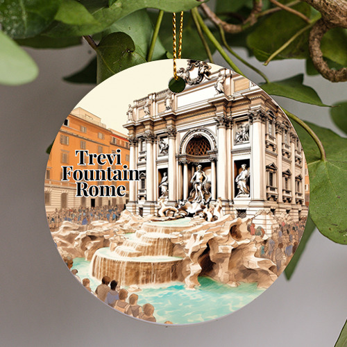 Trevi Fountain Rome, Rome Italy Souvenir, Travel, Christmas Ceramic Ornament