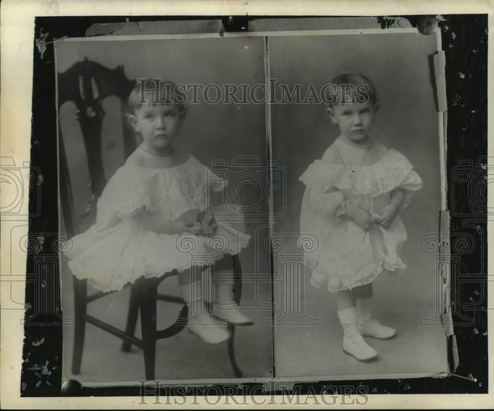 1959 Press Photo Playwright Lillian Hellman at 3 years old in composite