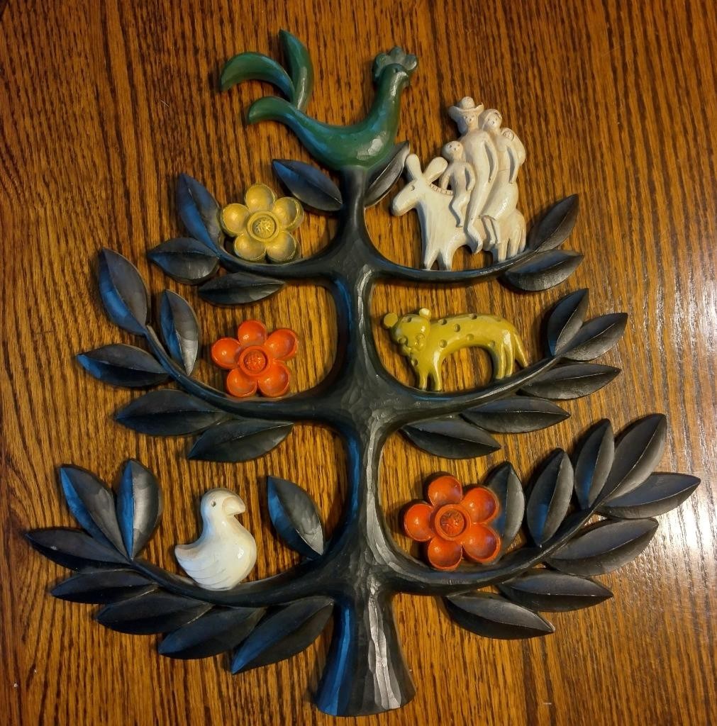 Vintage 1963 Homco Dart Industries Tree of Life Wall Hanging 14