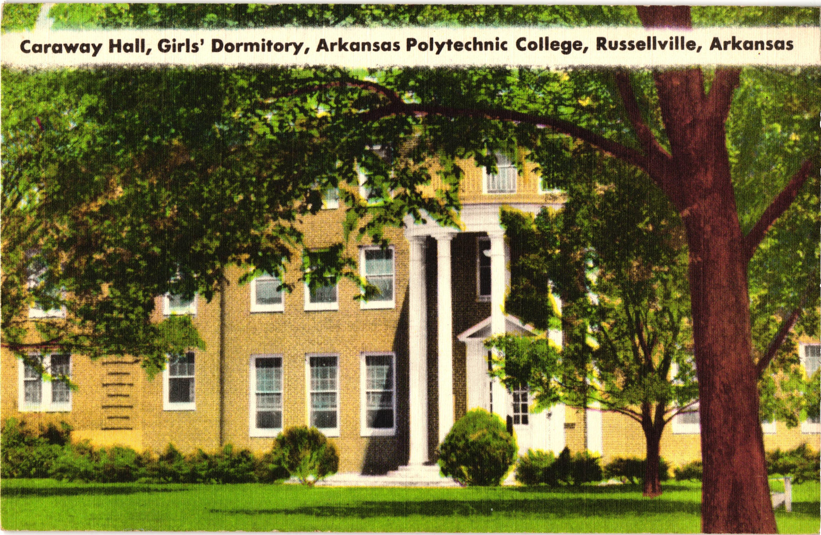 Caraway Hall, Arkansas Polytechnic College Russellville Postcard Unposted