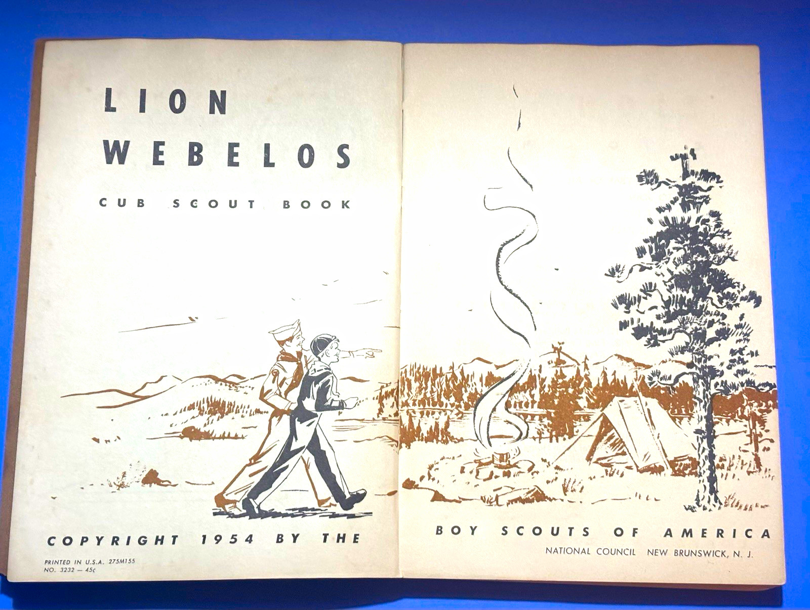 Vintage 1954 Lion-Webelos Scout Book, BSA Boy Scouts of America-NewBrunswick, NJ