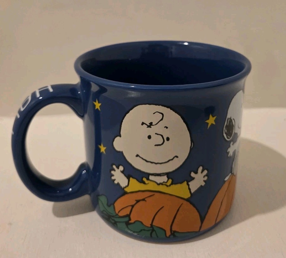 Peanuts Pumpkin Patch Halloween Large Coffee Mug Charlie Brown Snoopy And Gang