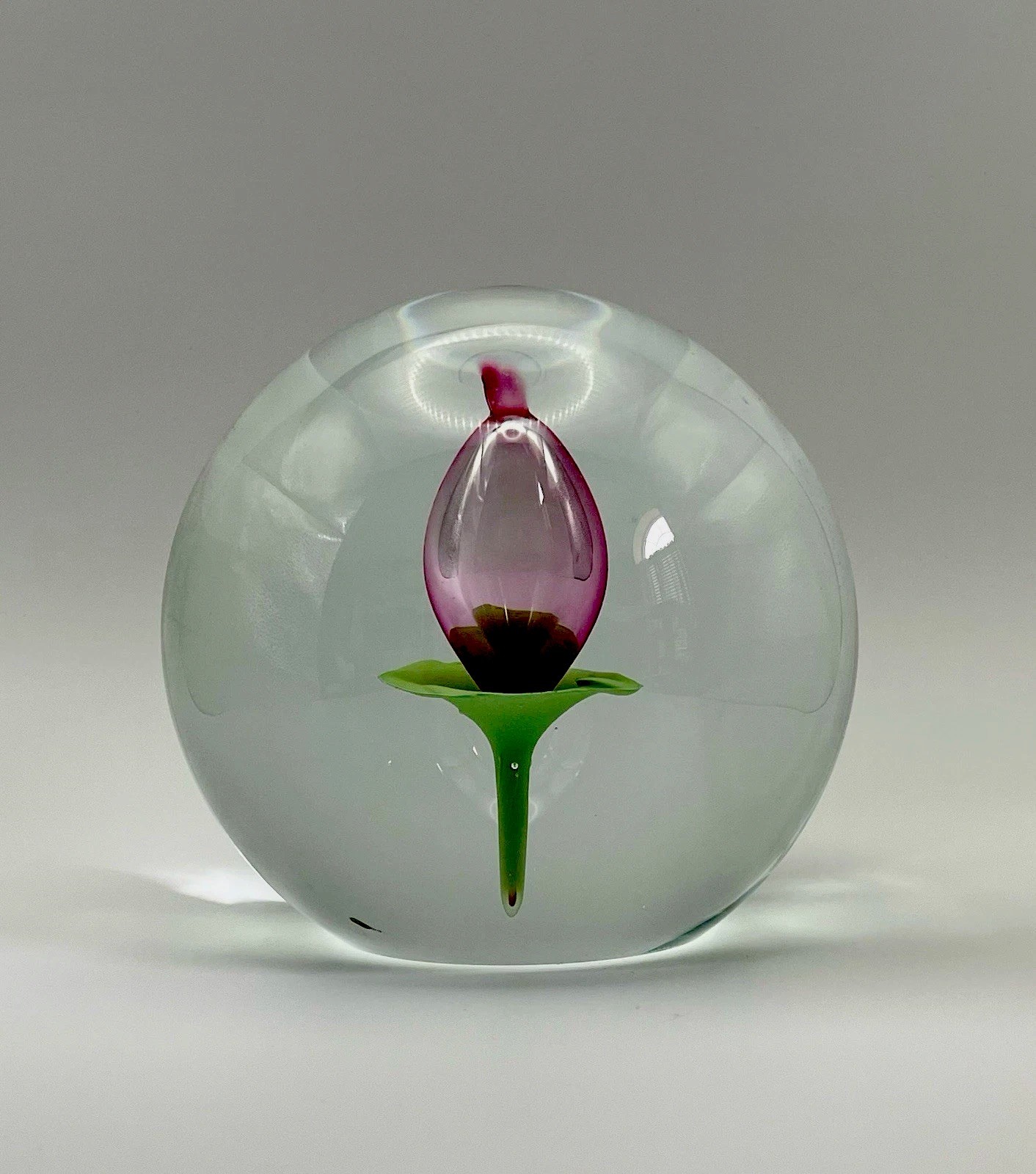 Vintage Beranek Art Glass Sphere Sculpture - Hand Made Czech Republic 4+ lbs