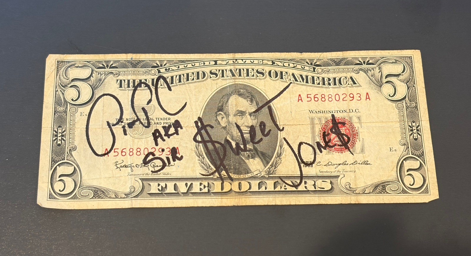 Pimp C - Signed - $5 Bill - UGK - Autograph - Houston - Rap - Rare - Bun B
