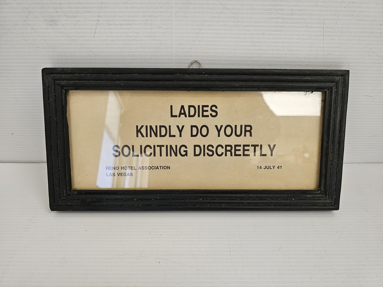 1941 Las Vegas Reno Hotel Association Ladies Soliciting Original Vintage Sign
