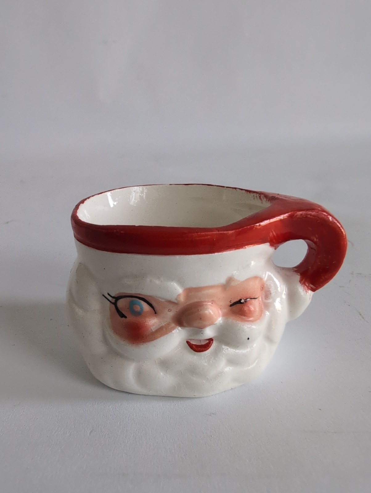 Vintage Mini 1960 Holt Howard Santa Claus Winking Drinking Cup - Mug - Miniature
