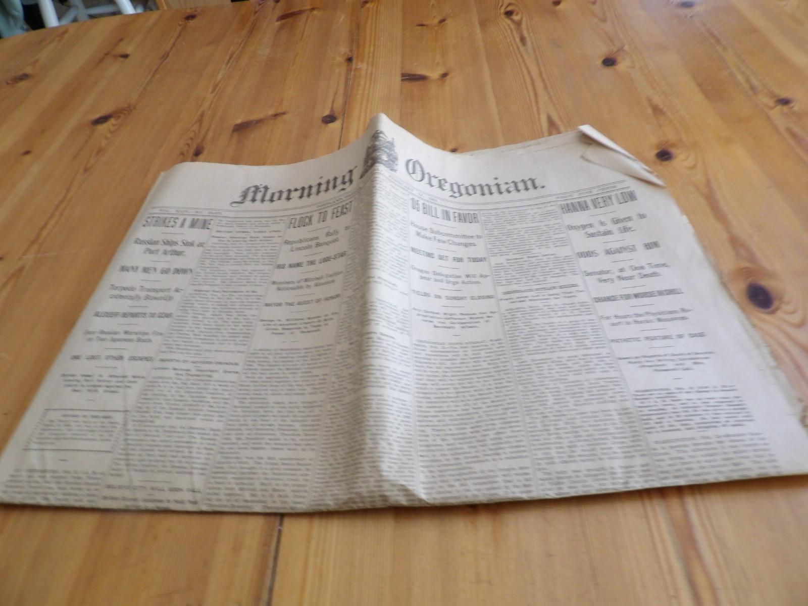 Morning Oregonian 1904 Newspaper Portland Oregon