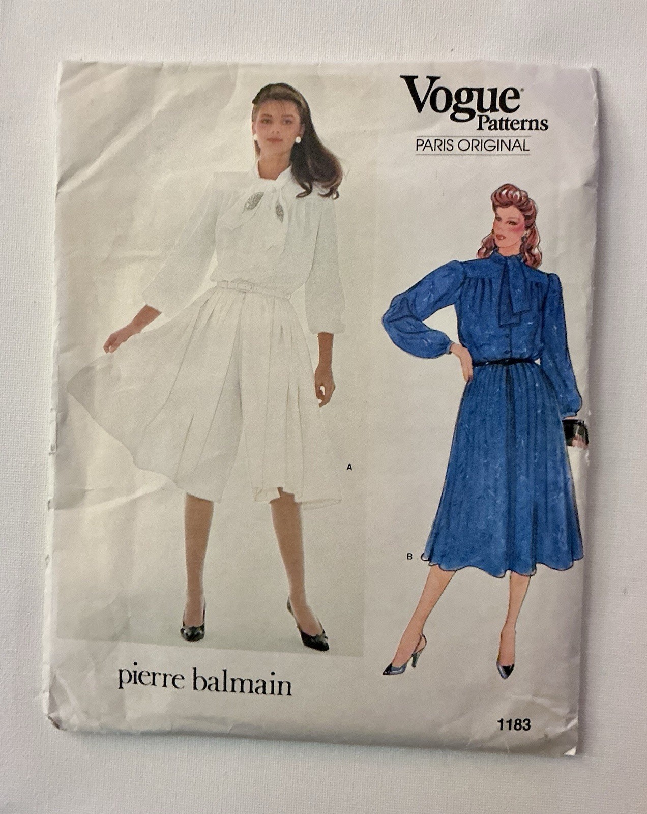 Vogue Patterns Paris Original Pierre Balmain Pussy Bow Dress Sewing Sz 12 UNCUT 