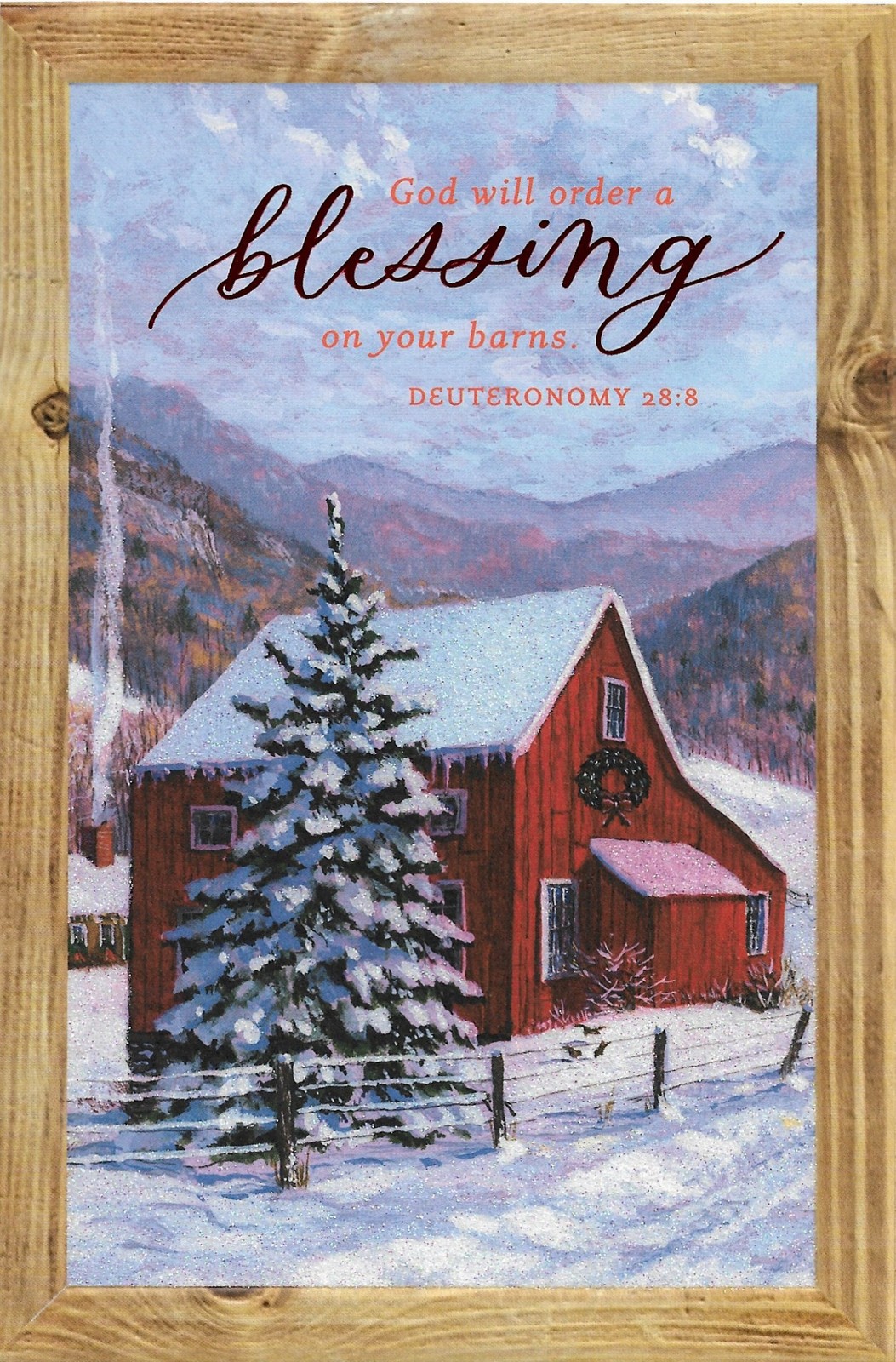 RED BARN IN COUNTRY SNOW SCENE BEAUTIFUL RELIGIOUS CHRISTMAS CARD DAYSPRING (7)