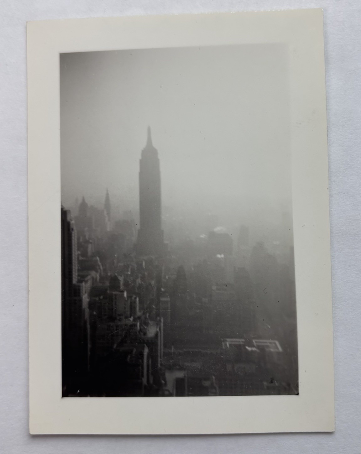 Vintage Photo 1940s Empire State Building NYC Hand Written Stats History