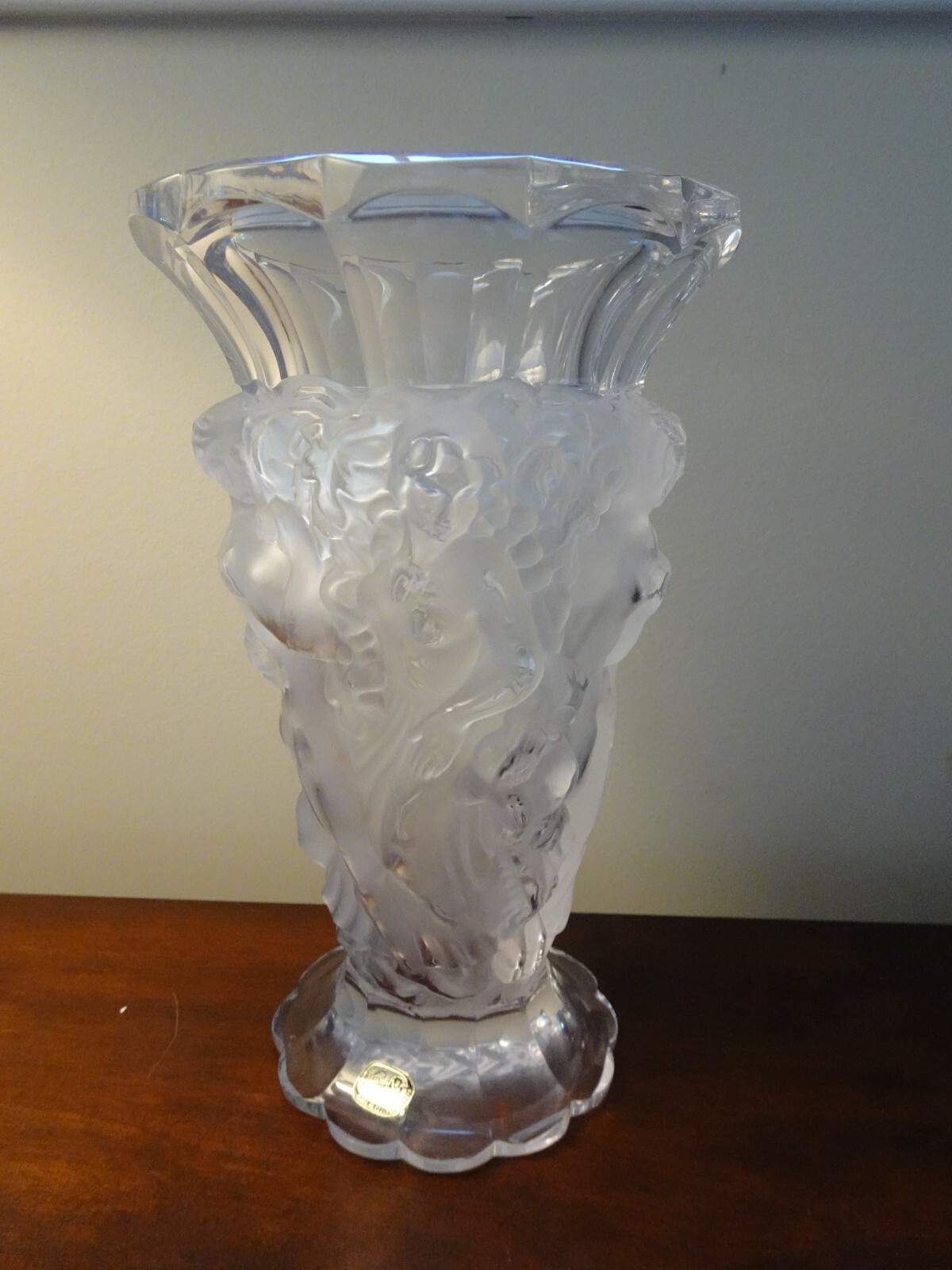 Desna Bohemia Frosted Crystal Nude Figural Man Woman Child SMALL WONDERS Vase