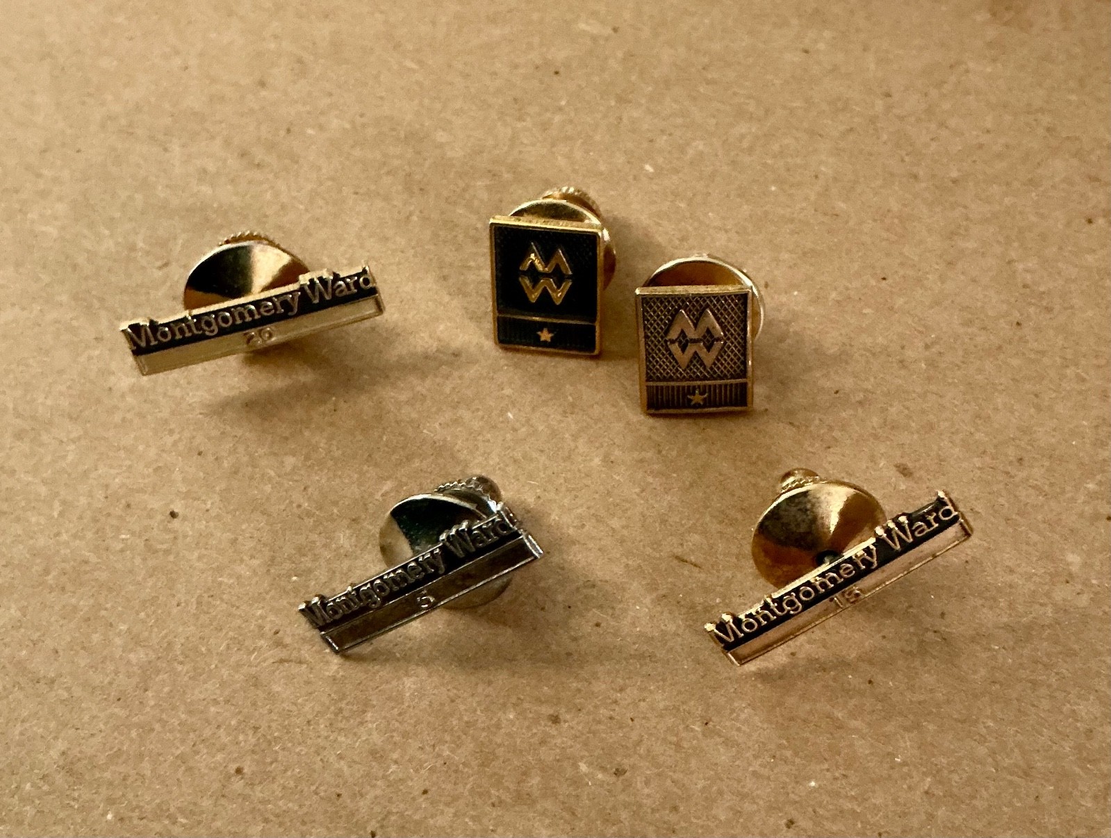 Lot Of 5 Montgomery Ward 10k Gold Service Pins 5 15 25 Years 2 One Star Vintage Lot Of 5 Montgomery Ward 10k Gold Service Pins 5 15 25 Years 2 One Star Vintage