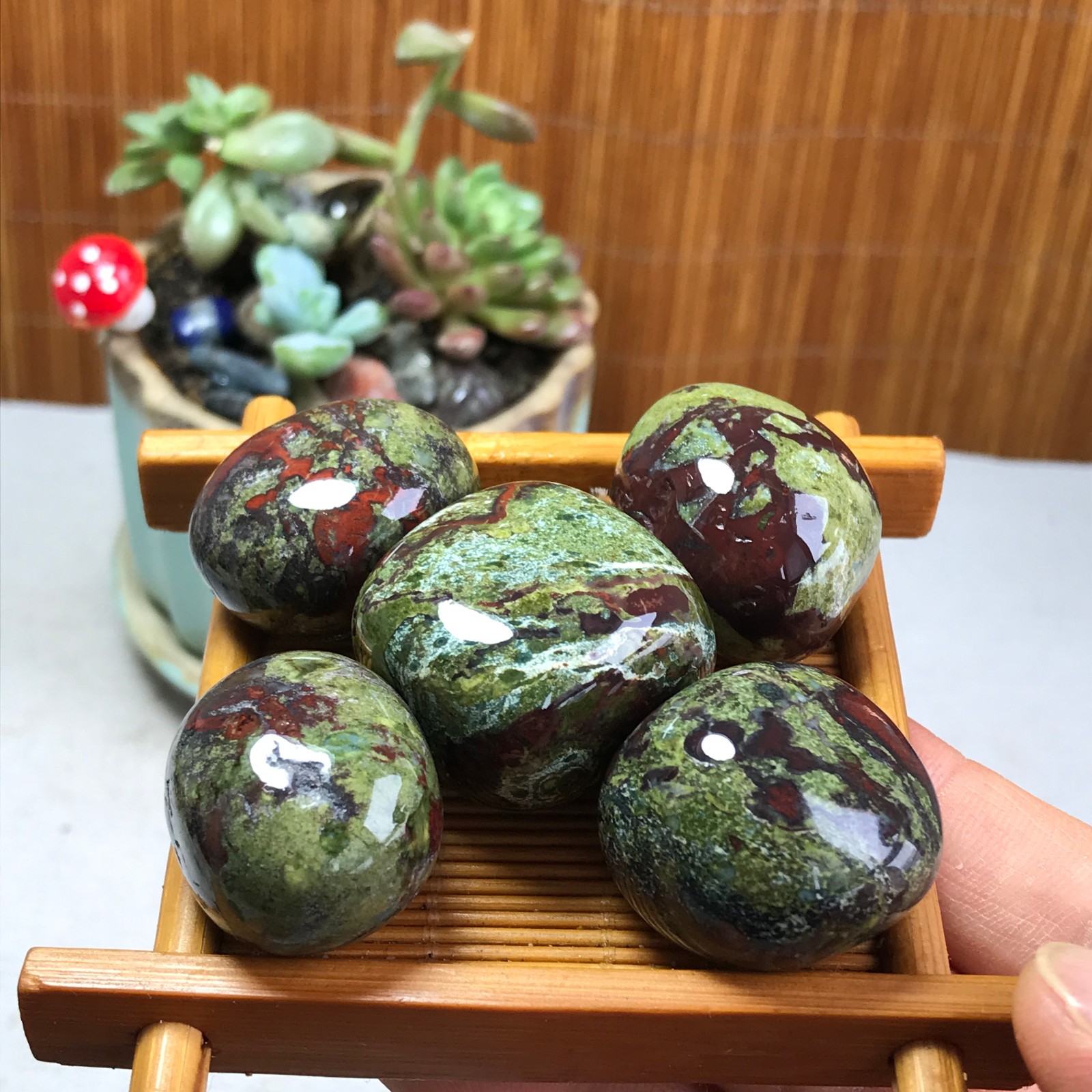 5pcs Natural Dragon blood Crystal gemstone Polish Mineral Specimen Tumbled A5307