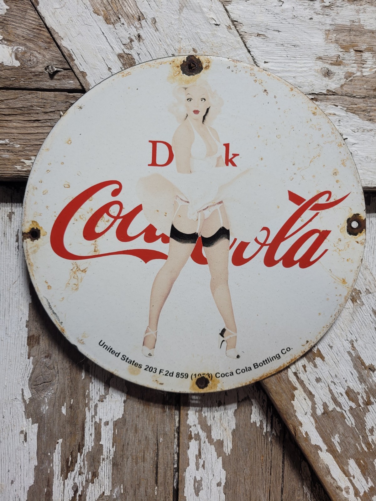 VINTAGE COCA COLA PORCELAIN SIGN OLD SODA POP ADVERTISING COKE MARILYN MONROE 12