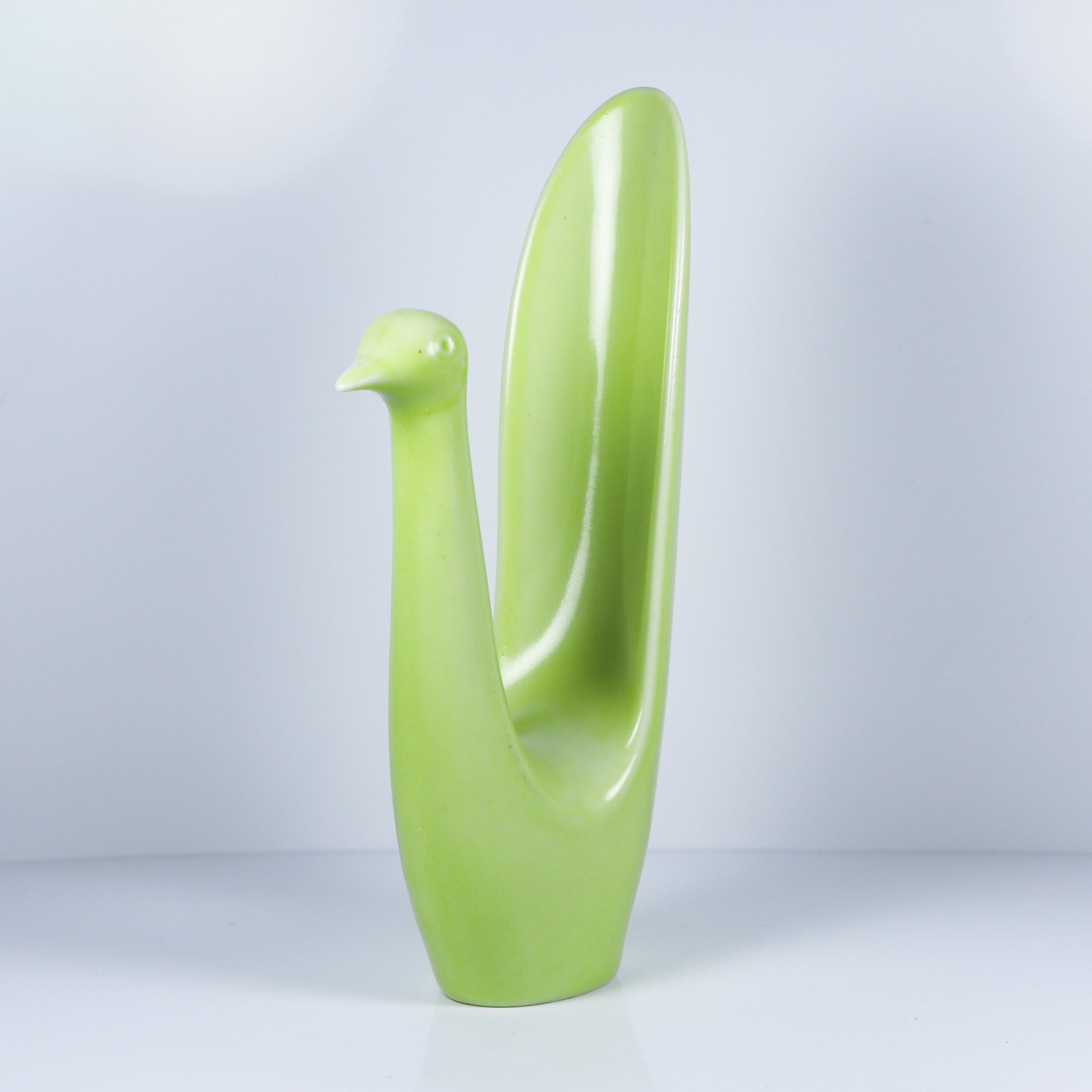 1950s Rörstrand Gunnar Nylund Chartreuse Stylized Bird 5